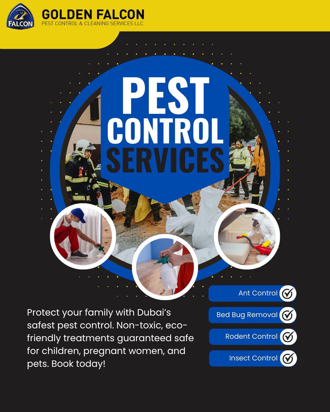 Black and Red Modern Pest Control Services Instagram Post